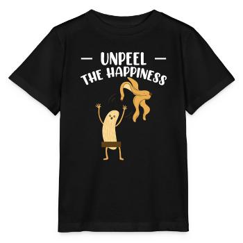 Schälen Sie die Glücksbanane - Stanley/Stella Kinder T-Shirt MINI CREATOR  - Schwarz - Vorne - Mikhail (115cm)