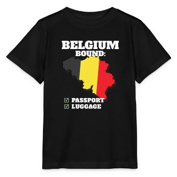 Belgium Bound Country Travel Belgian Flag - Stanley/Stella MINI CREATOR Kids’ T-Shirt - black - Front - Mikhail (115cm)
