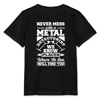 Détecteur de métaux à sondage amusant - T-shirt bio MINI CREATOR Stanley/Stella Enfant - noir - Devant - Mikhail (115cm)