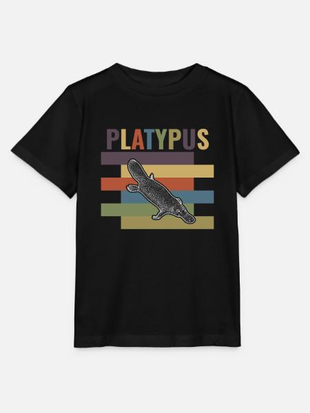 Schnabeltier Retro Platypus - Stanley/Stella Kinder T-Shirt MINI CREATOR  - Schwarz