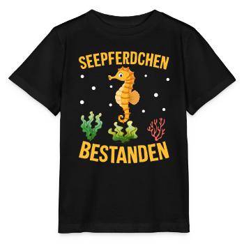 Seepferdchen bestanden - Stanley/Stella Kinder T-Shirt MINI CREATOR  - Schwarz - Vorne - Mikhail (115cm)