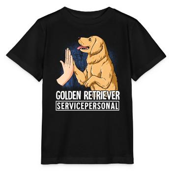 Golden retriever - T-shirt bio MINI CREATOR Stanley/Stella Enfant - noir - Devant - Mikhail (115cm)