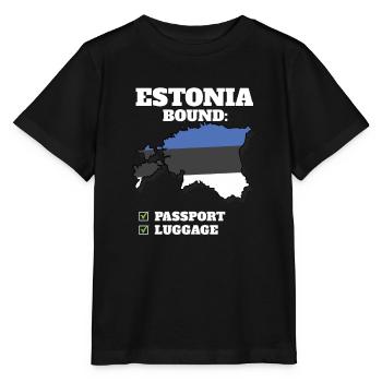 Estonia Bound Country Travel Estonian Flag - Stanley/Stella MINI CREATOR Kids’ T-Shirt - black - Front - Mikhail (115cm)