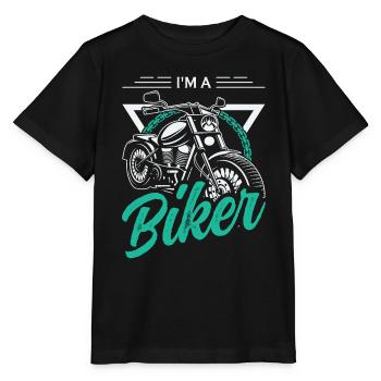 Ich bin ein Motorradfahrer Biker Motorrad Cruisen - Stanley/Stella Kinder T-Shirt MINI CREATOR  - Schwarz - Vorne - Mikhail (115cm)