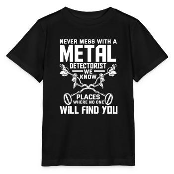 Détecteur de métaux à sondage amusant - T-shirt bio MINI CREATOR Stanley/Stella Enfant - noir - Devant - Mikhail (115cm)