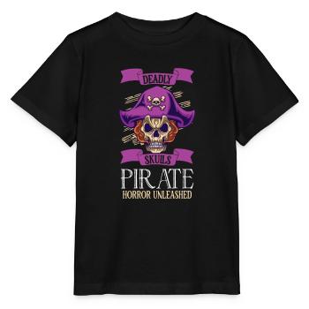 Horreur Pirate Bateau Pirate Pirate Captain Horreur - T-shirt bio MINI CREATOR Stanley/Stella Enfant - noir - Devant - Mikhail (115cm)