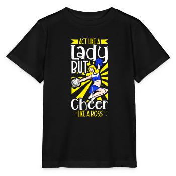 Cheerleading Cheer Zitat Fußballstadion Tanz - Stanley/Stella Kinder T-Shirt MINI CREATOR  - Schwarz - Vorne - Mikhail (115cm)