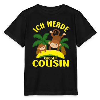 Ich Werde Großer Cousin Affe bald großer Cousin - Stanley/Stella Kinder T-Shirt MINI CREATOR  - Schwarz - Vorne - Mikhail (115cm)