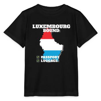 Luxembourg Bound Country Travel Luxembourger Flag - Stanley/Stella MINI CREATOR Kids’ T-Shirt - black - Front - Mikhail (115cm)