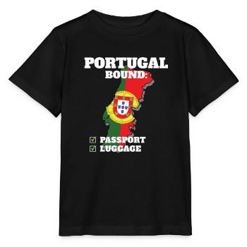 Portugal Bound Country Travel Portuguese Flag - Stanley/Stella MINI CREATOR Kids’ T-Shirt - black - Front - Mikhail (115cm)