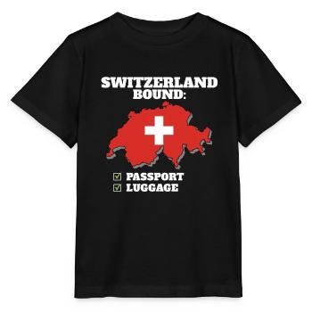 Switzerland Bound Country Travel Swiss Flag - Stanley/Stella MINI CREATOR Kids’ T-Shirt - black - Front - Mikhail (115cm)