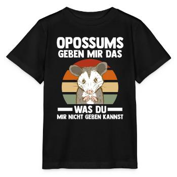 Opossum - Stanley/Stella Kinder T-Shirt MINI CREATOR  - Schwarz - Vorne - Mikhail (115cm)