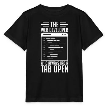 Web Developer Tab Always Open - Stanley/Stella MINI CREATOR Kids’ T-Shirt - black - Front - Mikhail (115cm)