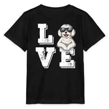 J’adore le maltais - T-shirt bio MINI CREATOR Stanley/Stella Enfant - noir - Devant - Mikhail (115cm)