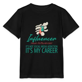 Influenceur, ce n’est pas une dépendance aux médias sociaux 2 - T-shirt bio MINI CREATOR Stanley/Stella Enfant - noir - Devant - Mikhail (115cm)