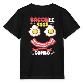 Lustige Brustfast Menü Speck Start Den Morgen - Stanley/Stella Kinder T-Shirt MINI CREATOR  - Schwarz - Vorne - Mikhail (115cm)