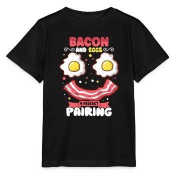 Lustige Brustfast Menü Speck Start Den Morgen - Stanley/Stella Kinder T-Shirt MINI CREATOR  - Schwarz - Vorne - Mikhail (115cm)