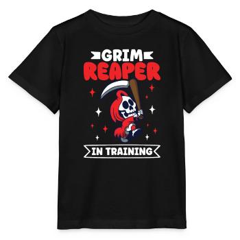 Drôle de faucheuse effrayante, homme mort - T-shirt bio MINI CREATOR Stanley/Stella Enfant - noir - Devant - Mikhail (115cm)