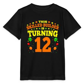 12th birthday Boy Brick Builder 12 Years Old Gifts - Stanley/Stella Kinder T-Shirt MINI CREATOR  - Schwarz - Vorne - Mikhail (115cm)