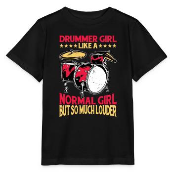 DrummerGirl Like A Normal Girl But So Much Louder3 - Stanley/Stella MINI CREATOR Kids’ T-Shirt - black - Front - Mikhail (115cm)
