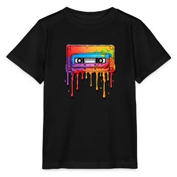 Cassette - Stanley/Stella MINI CREATOR Kids’ T-Shirt - black - Front - Mikhail (115cm)