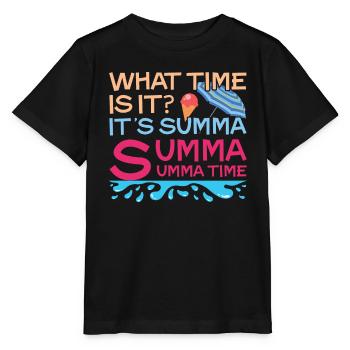Jour d’école heureux dernier quelle heure été - T-shirt bio MINI CREATOR Stanley/Stella Enfant - noir - Devant - Mikhail (115cm)