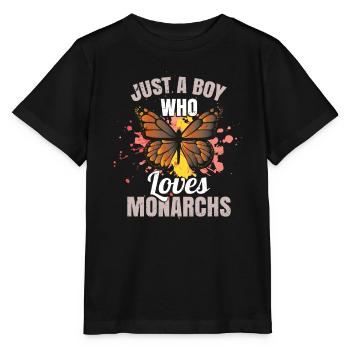 Nur ein Junge, der Monarchen liebt - Stanley/Stella Kinder T-Shirt MINI CREATOR  - Schwarz - Vorne - Mikhail (115cm)