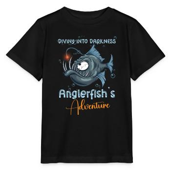 Pêche à la lotte sous l’eau en haute mer - T-shirt bio MINI CREATOR Stanley/Stella Enfant - noir - Devant - Mikhail (115cm)