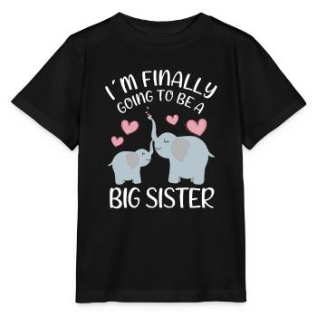 I ́m Finally Going To Be A Big Sister Elephant - Stanley/Stella MINI CREATOR Kids’ T-Shirt - black - Front - Mikhail (115cm)