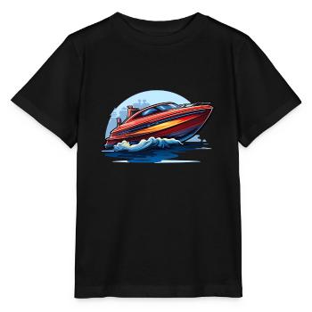 Motorboot - Stanley/Stella Kinder T-Shirt MINI CREATOR  - Schwarz - Vorne - Mikhail (115cm)