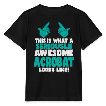 This is what a cool awesome acrobat looks - Stanley/Stella Kinder T-Shirt MINI CREATOR  - Schwarz - Vorne - Mikhail (115cm)