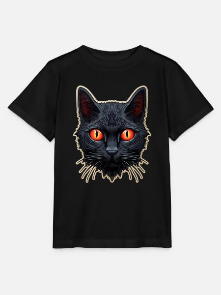 Schwarze Katze Halloween - Stanley/Stella Kinder T-Shirt MINI CREATOR - Schwarz