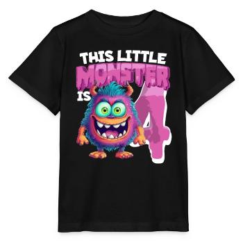 Dieses Kleine Monster Ist 4 - Vier Jahre - 4. - Stanley/Stella Kinder T-Shirt MINI CREATOR  - Schwarz - Vorne - Mikhail (115cm)