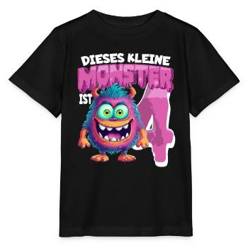 Dieses kleine Monster ist 4 - vier Jahre - 4. - Stanley/Stella Kinder T-Shirt MINI CREATOR  - Schwarz - Vorne - Mikhail (115cm)