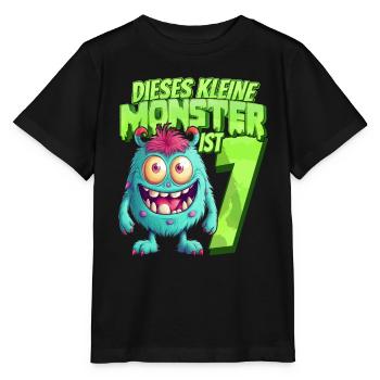 Dieses kleine Monster ist 7 - sieben Jahre - 7. - Stanley/Stella Kinder T-Shirt MINI CREATOR  - Schwarz - Vorne - Mikhail (115cm)