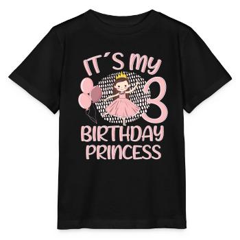 Birthday Princess 3 Years Old Bday Party Gift - Stanley/Stella Kinder T-Shirt MINI CREATOR  - Schwarz - Vorne - Mikhail (115cm)