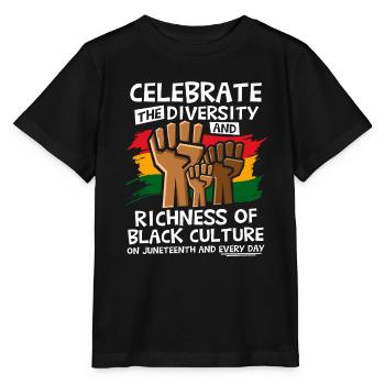 Celebrate The Diversity Juneteenth - Stanley/Stella MINI CREATOR Kids’ T-Shirt - black - Front - Mikhail (115cm)