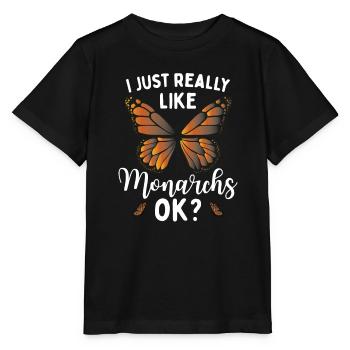 Zitat von Monarch Lover - Stanley/Stella Kinder T-Shirt MINI CREATOR  - Schwarz - Vorne - Mikhail (115cm)