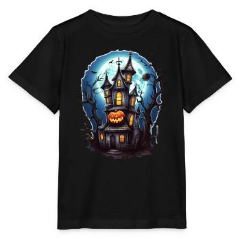 Maison hantée d’Halloween - T-shirt bio MINI CREATOR Stanley/Stella Enfant - noir - Devant - Mikhail (115cm)