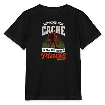 Geocaching Looking For Cache In All Wrong Places - Stanley/Stella MINI CREATOR Kids’ T-Shirt - black - Front - Mikhail (115cm)