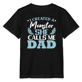 Ich erschuf ein Monster, das sie mich Papa nennt - Stanley/Stella Kinder T-Shirt MINI CREATOR  - Schwarz - Vorne - Mikhail (115cm)