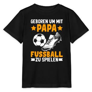 Papa Fussball Geschenkidee Kinder - Stanley/Stella Kinder T-Shirt MINI CREATOR  - Schwarz - Vorne - Mikhail (115cm)
