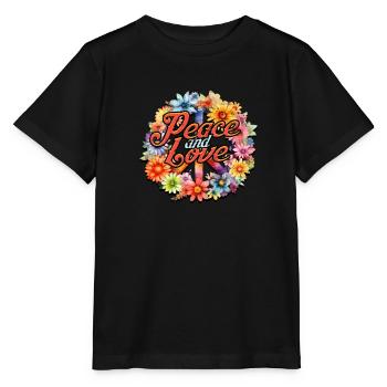 Frieden und Liebe - Harmonie - Stanley/Stella Kinder T-Shirt MINI CREATOR  - Schwarz - Vorne - Mikhail (115cm)