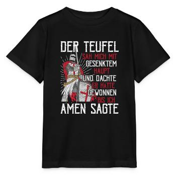 Der Teufel hat mich gesehen Tempelritter Kreuzzug - Stanley/Stella Kinder T-Shirt MINI CREATOR  - Schwarz - Vorne - Mikhail (115cm)