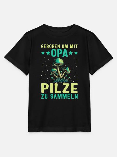 Opa essbare Pilze Steinpilz - Stanley/Stella Kinder T-Shirt MINI CREATOR - Schwarz