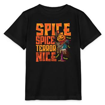 Creepy Pumpkin Halloween Costume Autumn Autumn - Stanley/Stella MINI CREATOR Kids’ T-Shirt - black - Front - Mikhail (115cm)