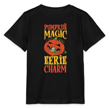 Creepy Pumpkin Halloween Costume Autumn Autumn - Stanley/Stella MINI CREATOR Kids’ T-Shirt - black - Front - Mikhail (115cm)