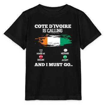 Côte d’Ivoire - T-shirt bio MINI CREATOR Stanley/Stella Enfant - noir - Devant - Mikhail (115cm)