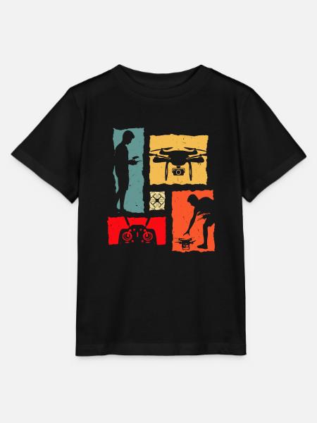 Drone Retro Drone Drone Pilots - Stanley/Stella Kinder T-Shirt MINI CREATOR - Schwarz