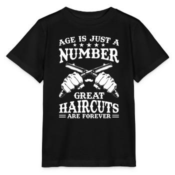 Cadeau d’anniversaire Barber Job - T-shirt bio MINI CREATOR Stanley/Stella Enfant - noir - Devant - Mikhail (115cm)